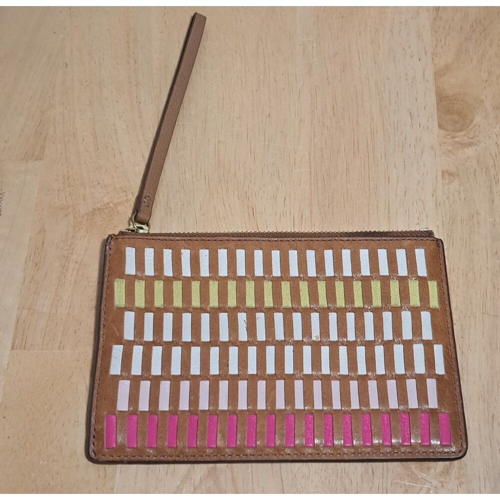 Fossil Multicolor Weave Zip Clutch 7"x4"5/8